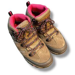 Bearpaw Corsica Womens Size 7 Waterproof Hiking Boots Tan Pink 4390 Cow Suede